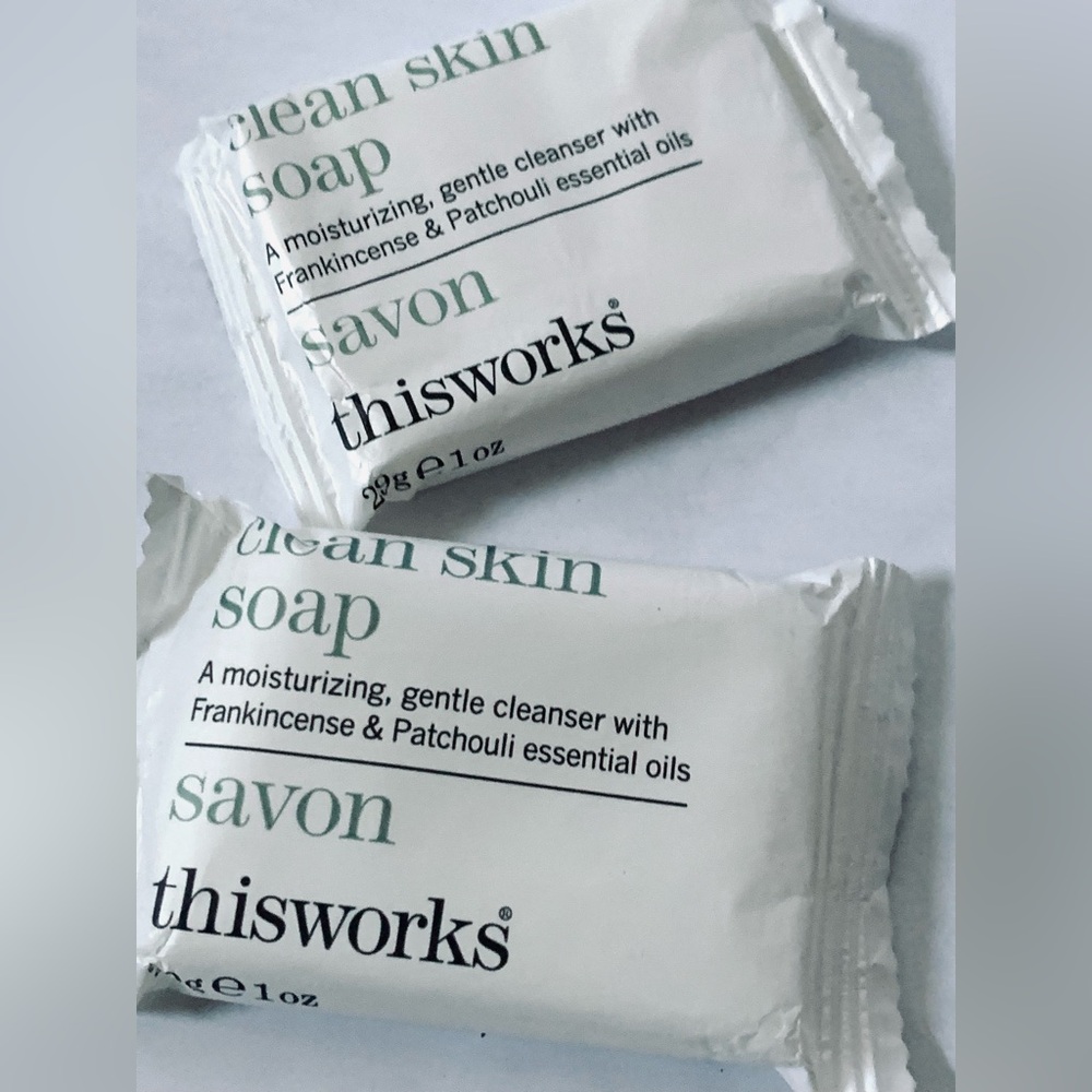 2 - Thisworks Clean Skin Soap Marriott 1 Oz ea Frankincense Patchouli oils new